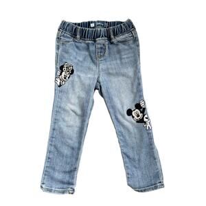 Gap Kids Jeans Disney Minnie Mouse Mickey Mouse Blue Jeans Sz 3